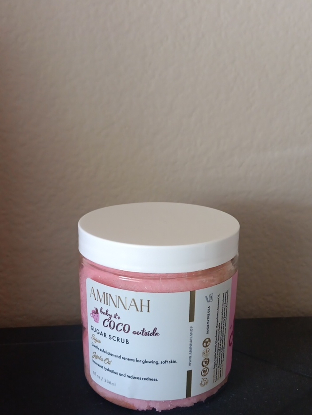 AMINNAH Pink Sugar Body Scrub - Exfoliating Sugar Scrub
